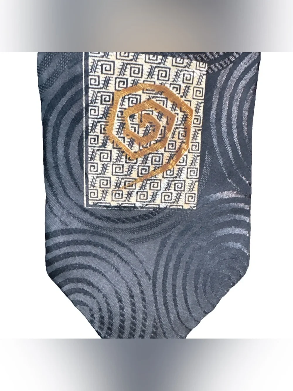 Impact‎ Groove Thing Tie Polyester Retro Design Black Polyester Made In USA 80s